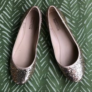 Glitter gold flats